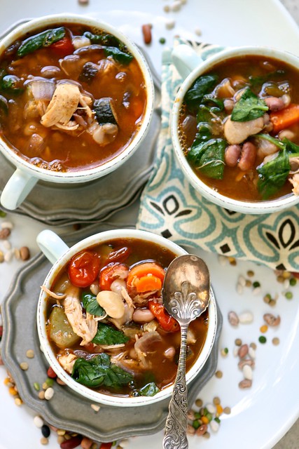 Cajun Chicken and Roasted Vegetable 15 bean soup 