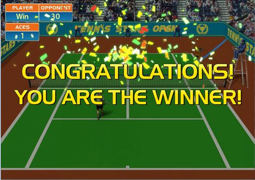 free Tennis Stars bonus game win