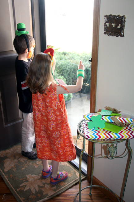 Kids-by-the-door-putting-clings-on