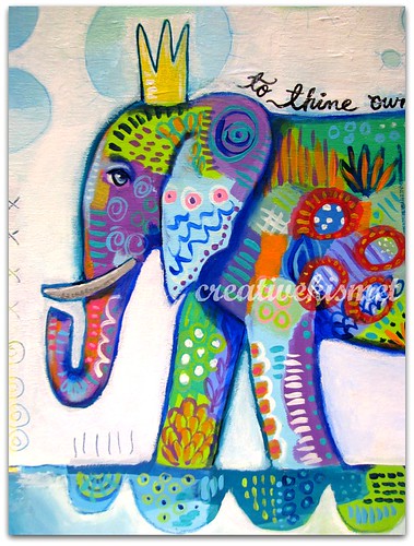 Be True Elephant Art by Regina Lord