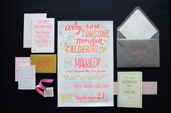 Ladyfingers-Letterpress-Neon-Hand-Lettering-Wedding-Invitations2-550x366