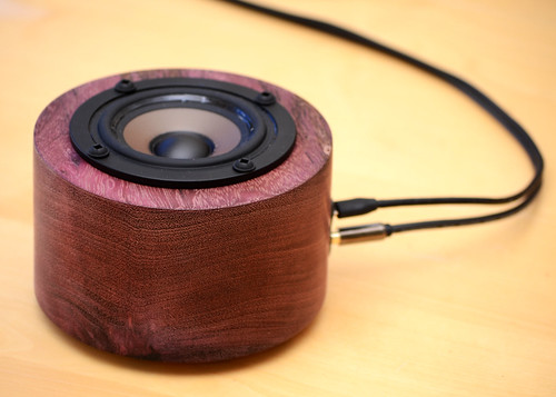 Turned purpleheart USB-powered speaker