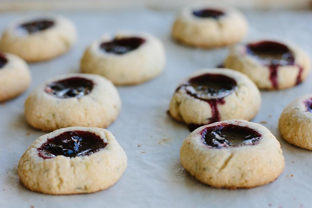 thyme + black cherry jam drop cookies