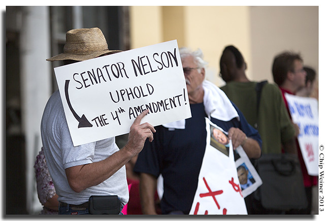 Protest was held in front of the Tampa Federal building which houses Sen Nelsons