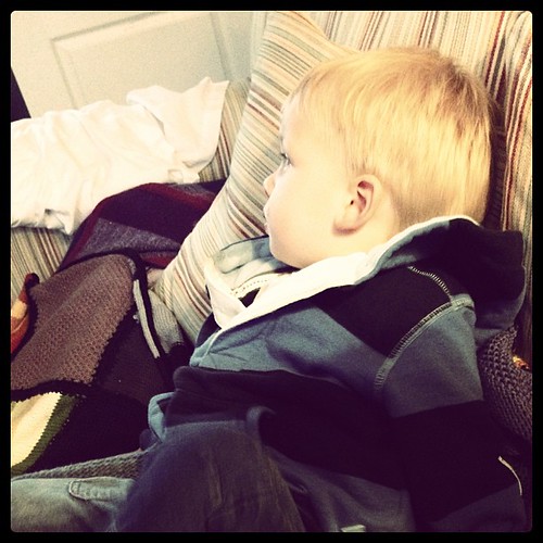 Tired out from a day at nursery.