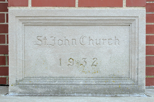 Saint John the Evangelist Roman Catholic Church, in Paducah, Kentucky, USA - cornerstone