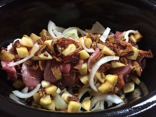 Paleo Pot recipe stuffed pork chops with bacon apples and pecans