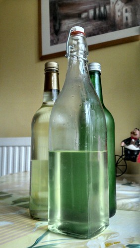 Three bottles of elderflower cordial