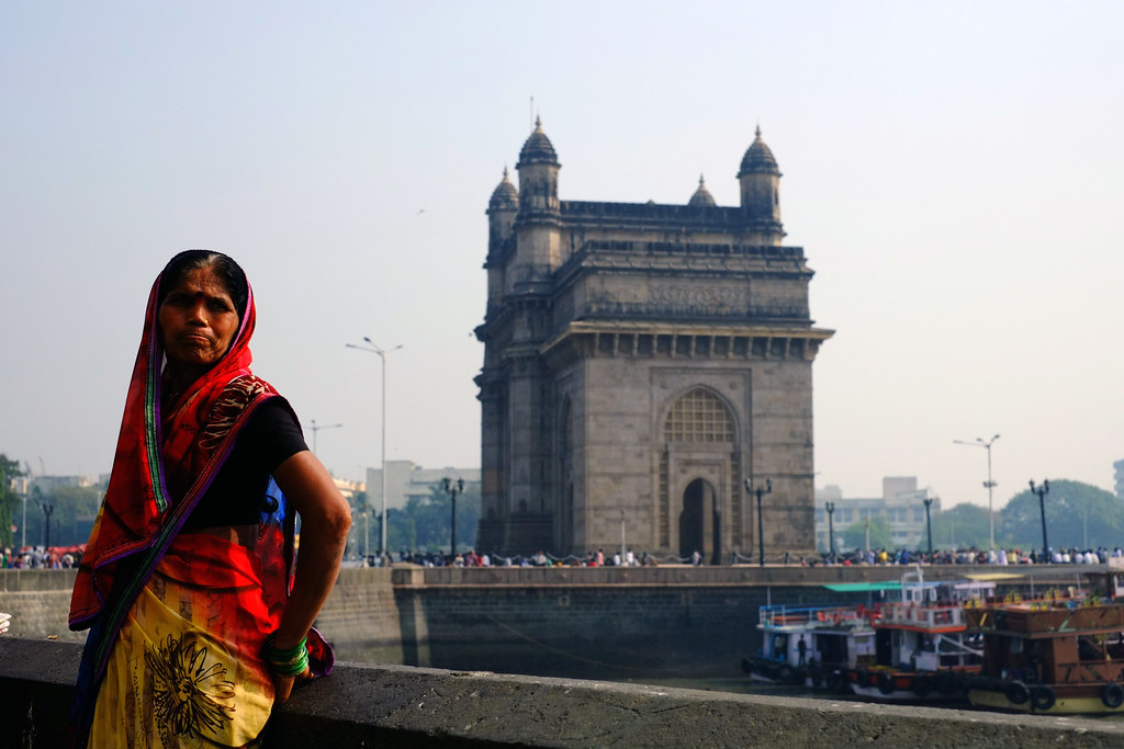 Indian woman and Gateway to India
