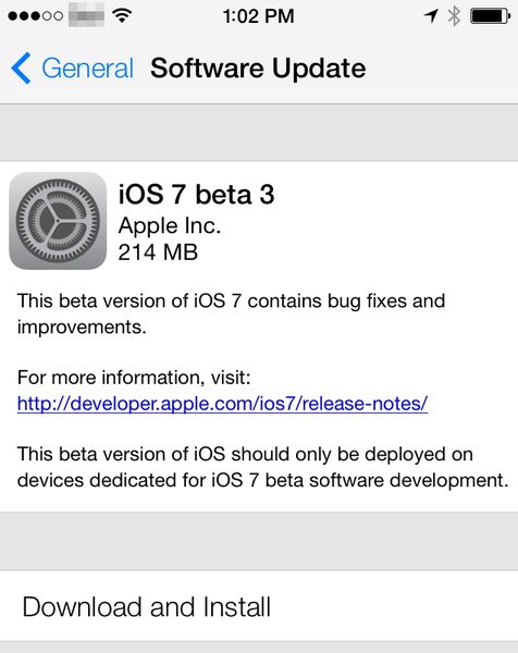 Скачать iOS 7 beta 3
