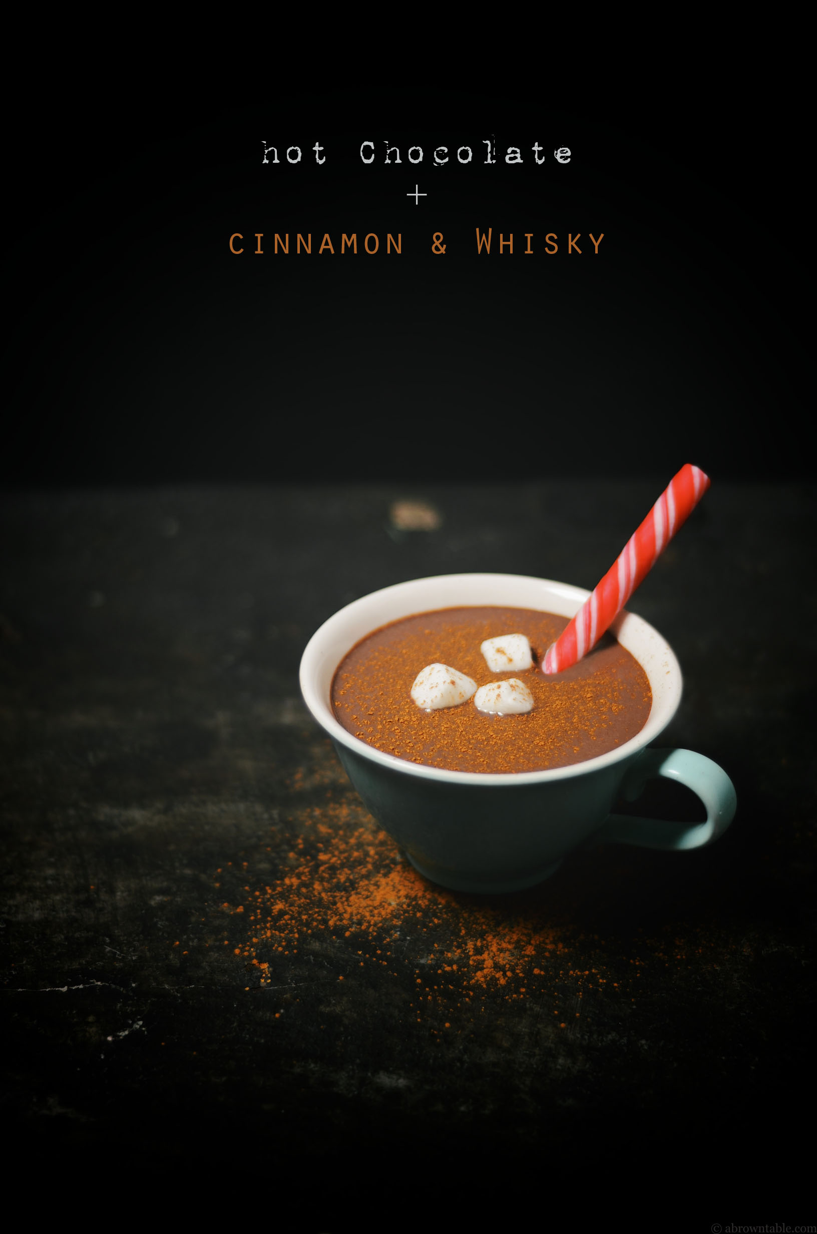cinnamon spiced hot chocolate with whisky