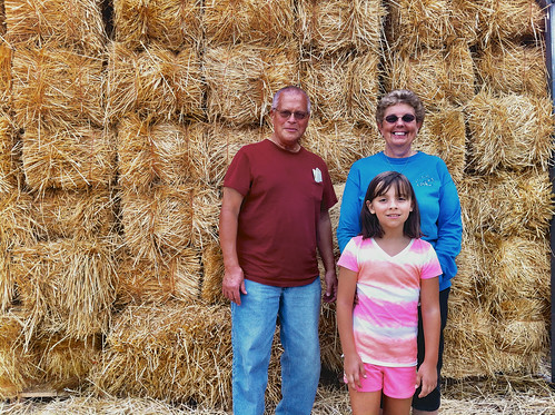 Posing in the front of the hay maze at 
Soergel's