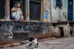 residents of the streets of old Varanasi