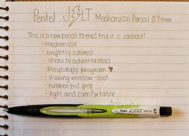 Pentel Jolt 0.7mm Mechanical Pencil Writing Sample
