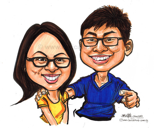 couple caricature in colour 06072013