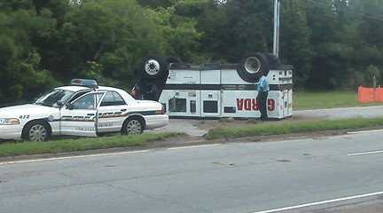 Over-turned Armored Truck on Laskin Road (July 29 2013)