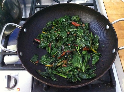 Sauteed Greens with Olives Hanae