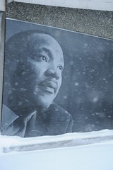 Reverend Dr. Martin Luther King, Jr.'s Memorial, snow, The Parkstrip, Anchorage, Alaska, USA
