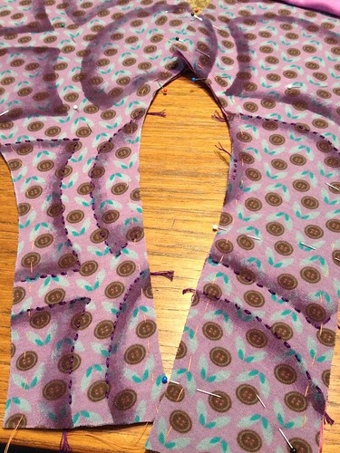 Beginning stitching on dress panels