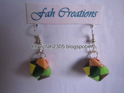 Handmade Jewelry - Origami Paper Box Earrings (Small) (7) by fah2305