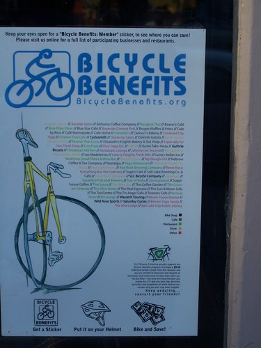 Salt Lake City has a "Bicycle Benefits" program to incentivize biking