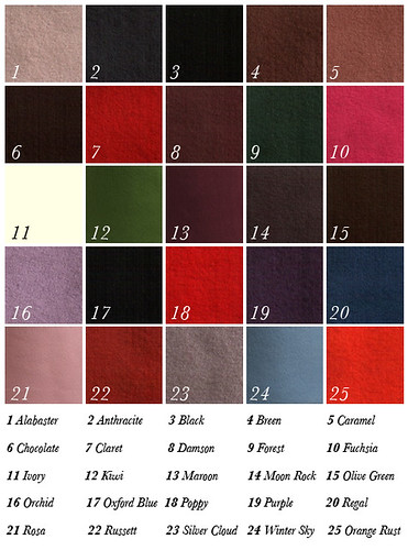 Wool felt colours