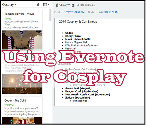 Evernote for Cosplay