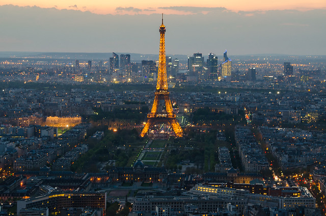 The Eiffel Tower at Dusk - View from the Montparnasse Tower
