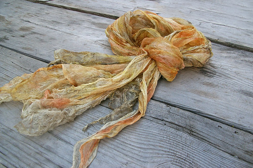 Silk gauze naturally dyed scarf