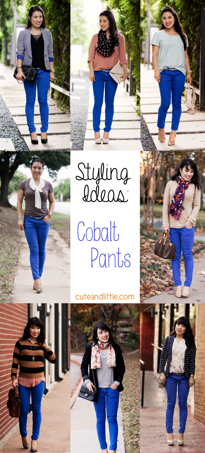 styling outfit inspiration ideas cobalt blue pants