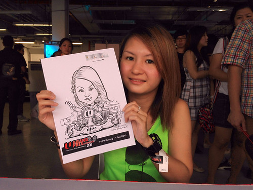 caricature live sketching for NTUC U Grand Prix Experience 2013 - 3
