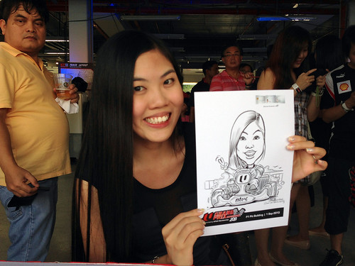 caricature live sketching for NTUC U Grand Prix Experience 2013 - 4