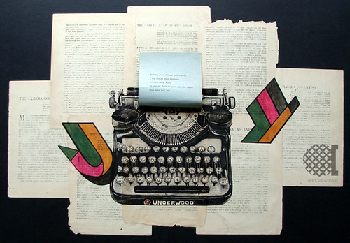 mixed media-typewriter illustration