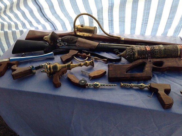 Steampunk weapons at the Tulsa Mini Maker Faire 2013