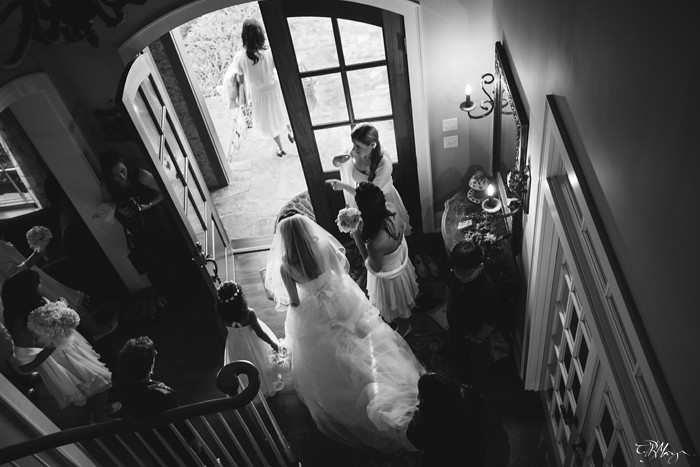 Bride-Black-and-White-leaving-the-building