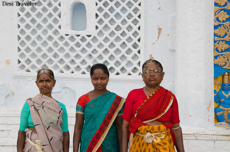 3 women in front of lord rama temple Ammapalli village