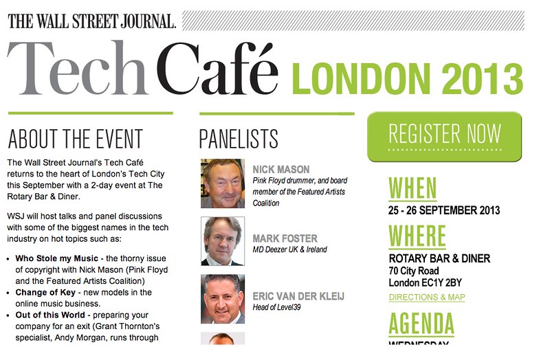 WSJ - Tech Cafe London 2013