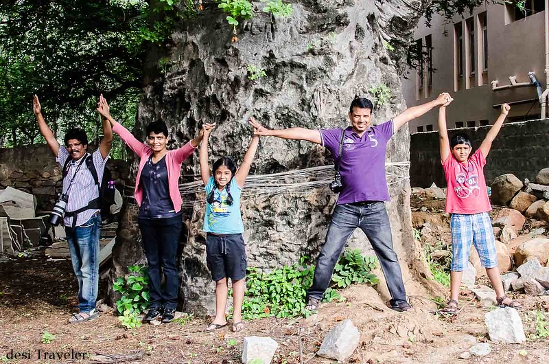 kids standing with baobab tree nanakramguda hyderabad