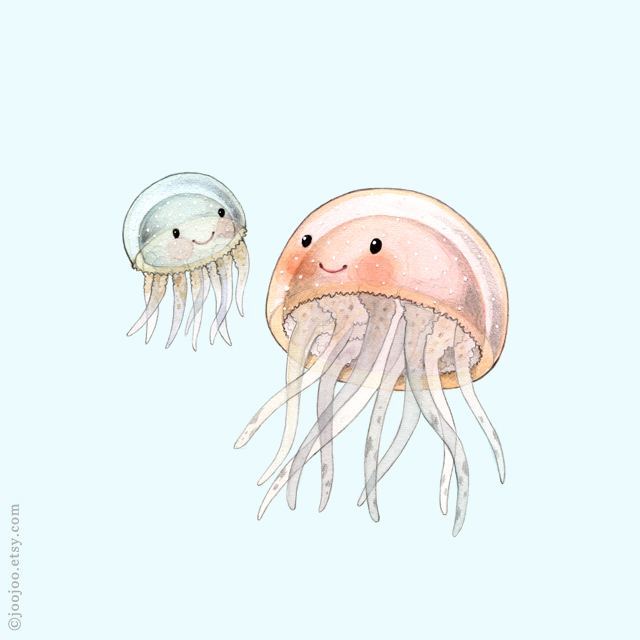 Jellyfish watercolor painting