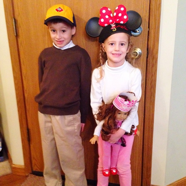 Spirit Day 1: Hat Day! Nathan is wearing his new Wolf Boy Scout hat and Autumn has on her Minnie Mouse hat from our Disney trip. Oh, Annnnd if you look closer, Saige has on a hat, too! It was the birthday hat Autumn got for her doll when we ate at the AG 