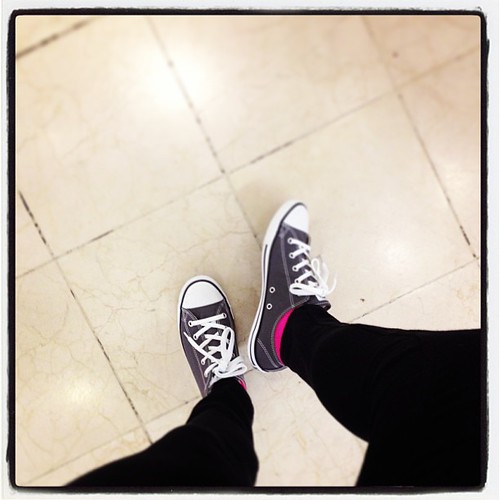 New chucks and hot pink socks. Need some color to energize my morning #uptooearly #inventorymorning
