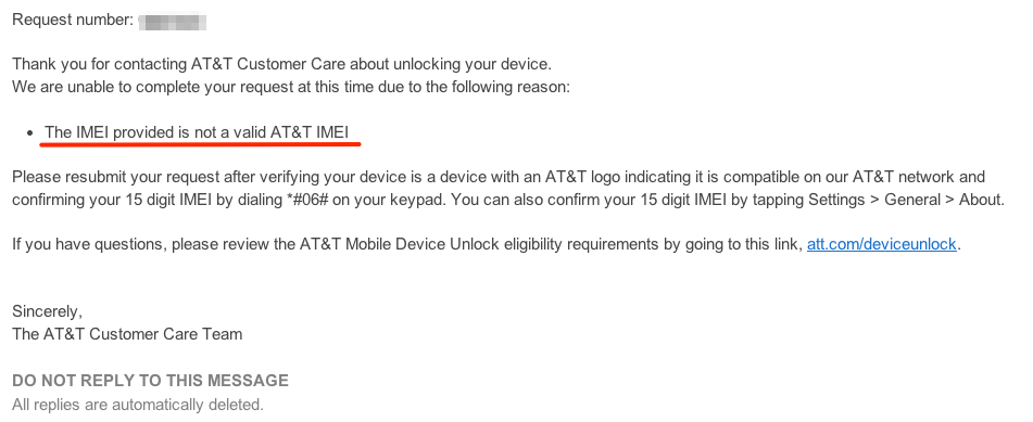 AT&T unlock 4
