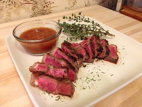 Strip Steak with Japanese Dipping Sauce Long