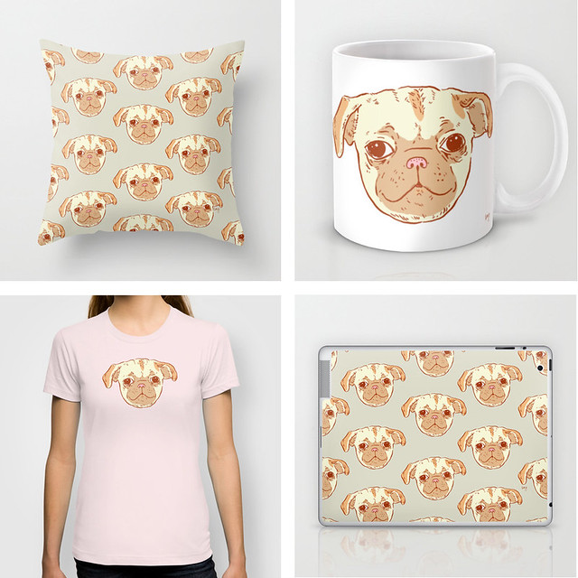 pug puppy pattern on products