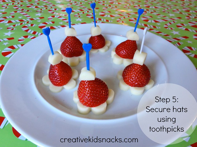 Creative Kid Snacks: Santa Hat Poppers - perfect kids finger food for a Christmas party!
