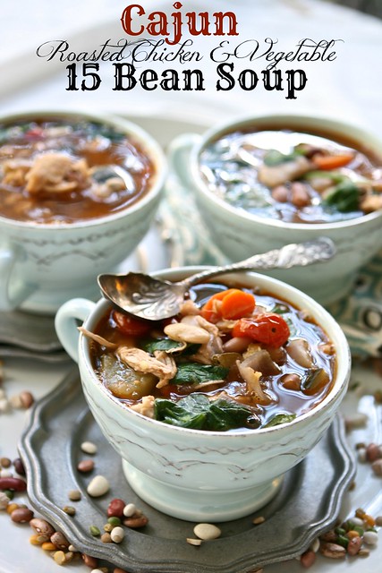 Cajun Roasted chicken & Vegetable 15 bean soup 
