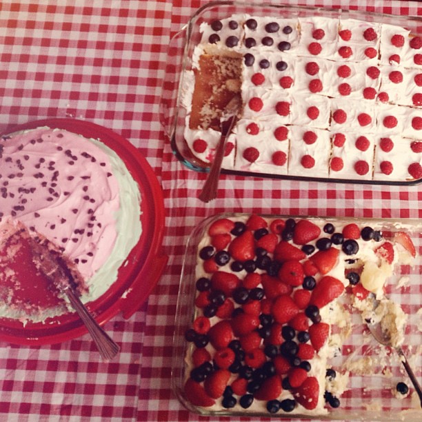 My favorite part of holidays, the desserts! #fmsphotoaday #redwhiteandblue #cake #independenceday #yum