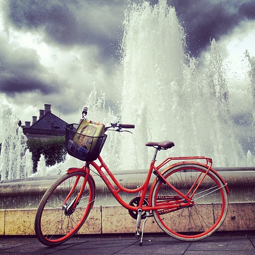 My bike+fountain= happy happy day!