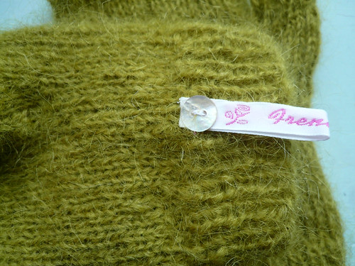 Olive mohair label