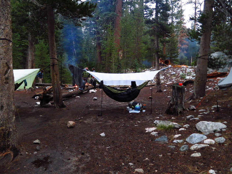 hammock tarps at the woods creek trail campsite